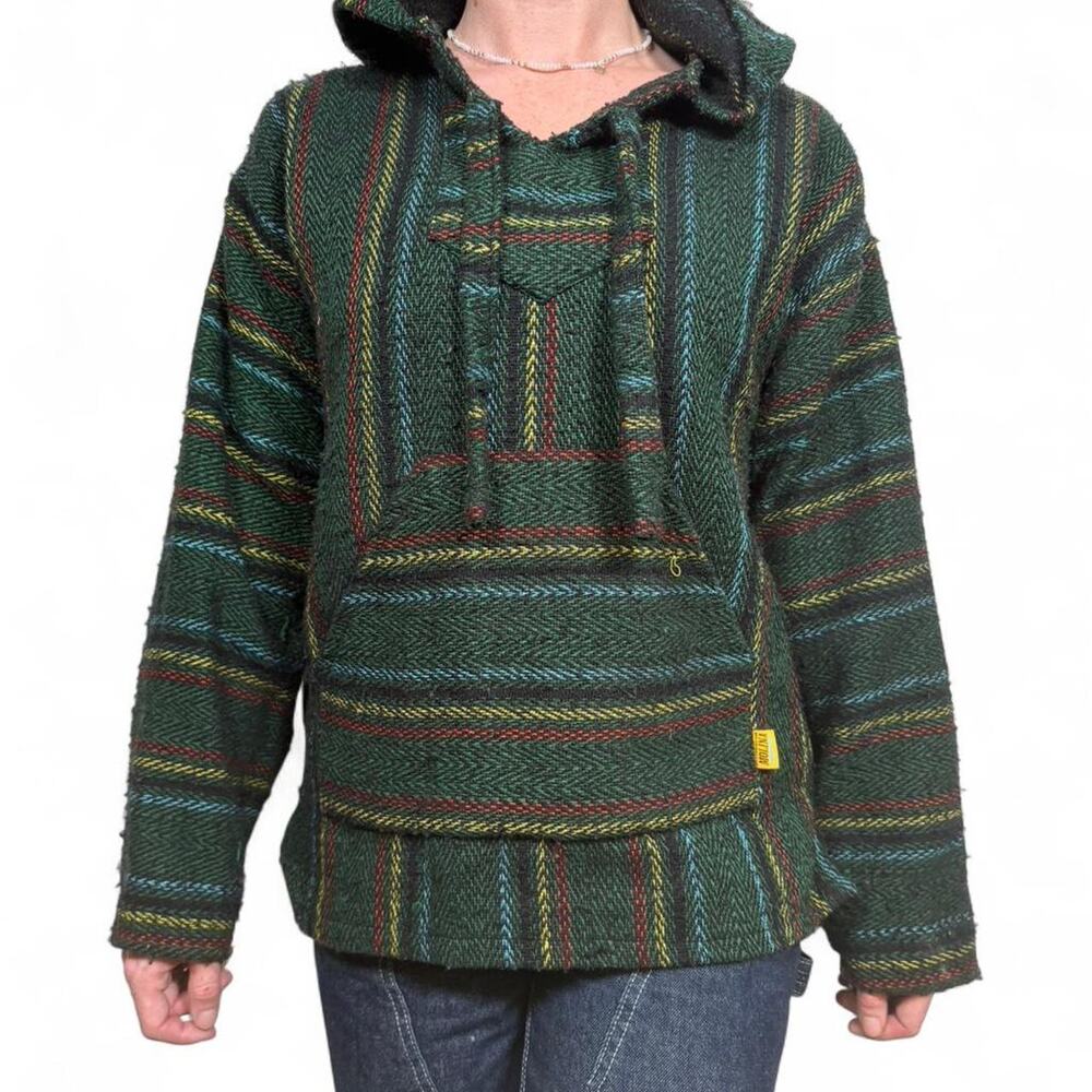 Molina green and yellow striped hoodie